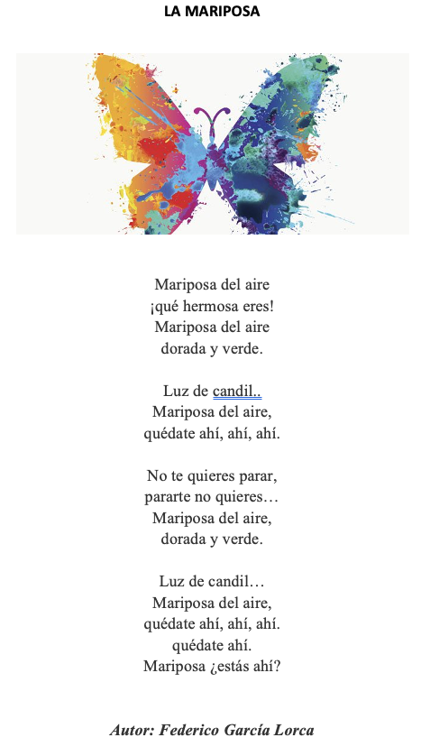 Poema “La mariposa”