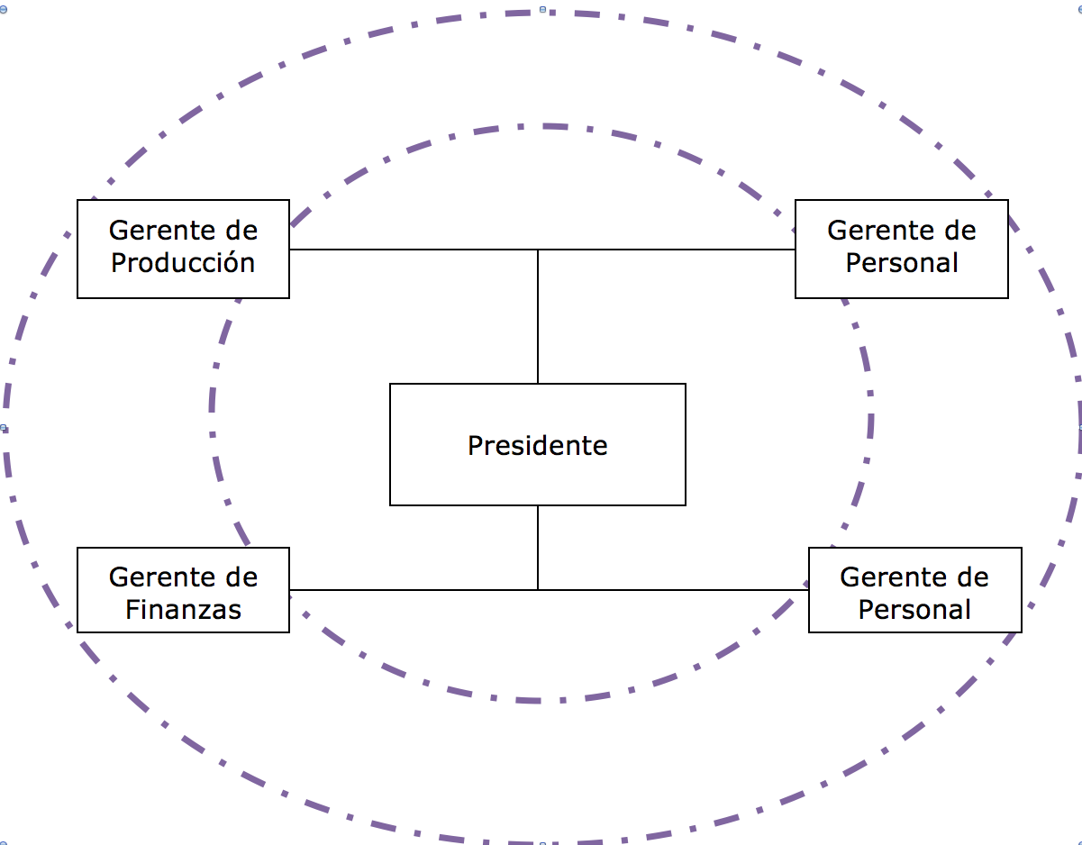Figura 6 Organigrama circular - Nota: Universidad Abierta para Adultos (UAPA). (s.f.). Representaciones gráficas de estructuras administrativas. Repositorio UAPA
