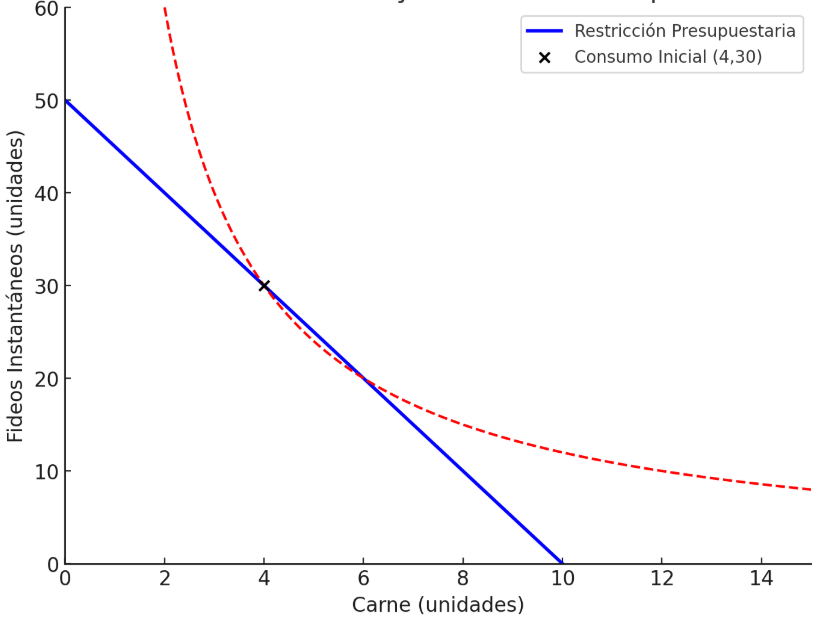 Gráfico 1: Elección inicial de dos bienes Elaboración: Docente contenidista, 2025.