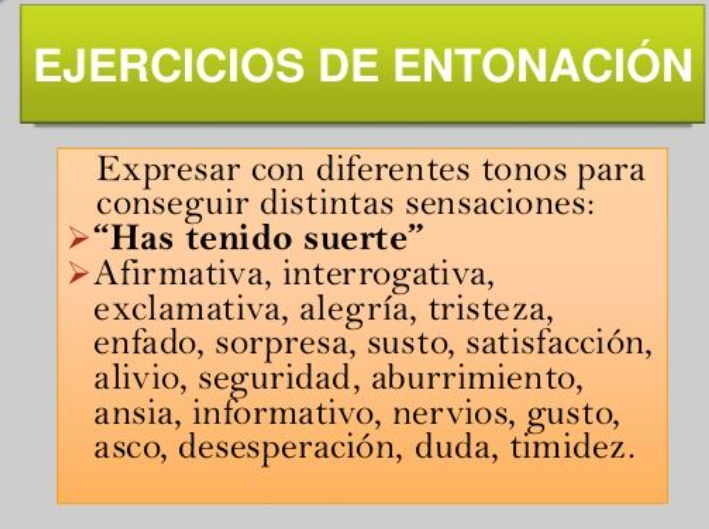 Imagen 3: Ejercicios de entonación