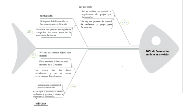 Figura 7: Ejemplo de Diagrama Causa – Efecto con la problemática “facturación errónea”