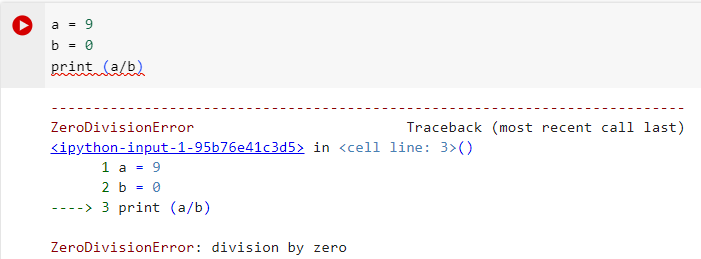 Captura de un error de Ejecución