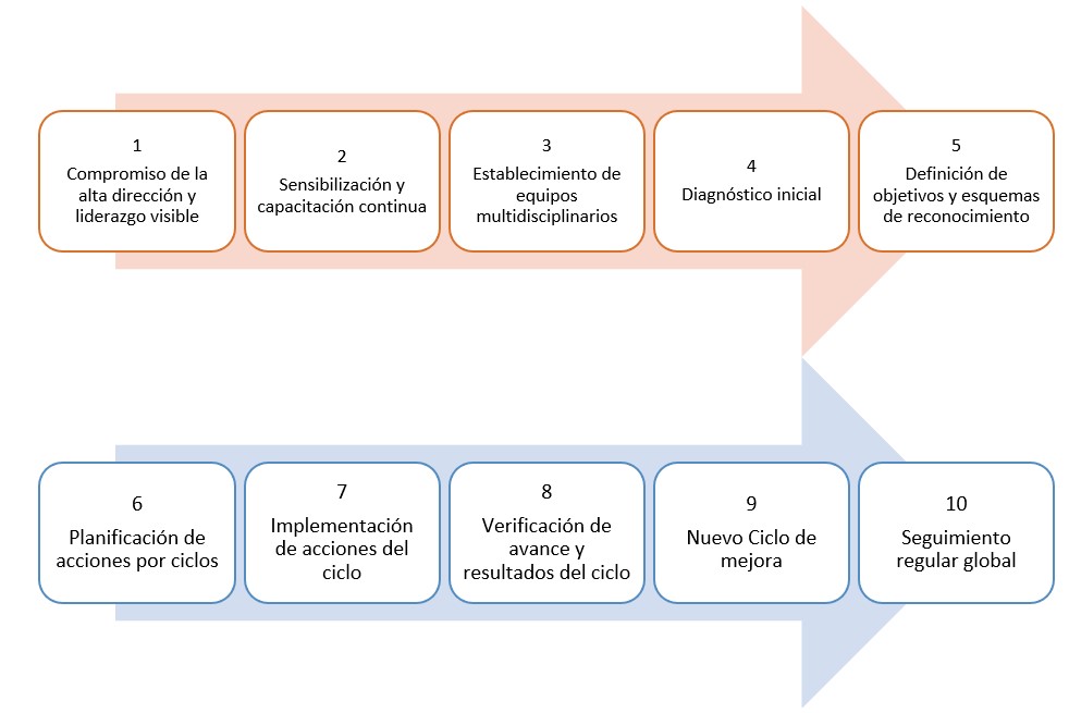 Figura 2: Etapas para el despliegue de un Modelo de Excelencia