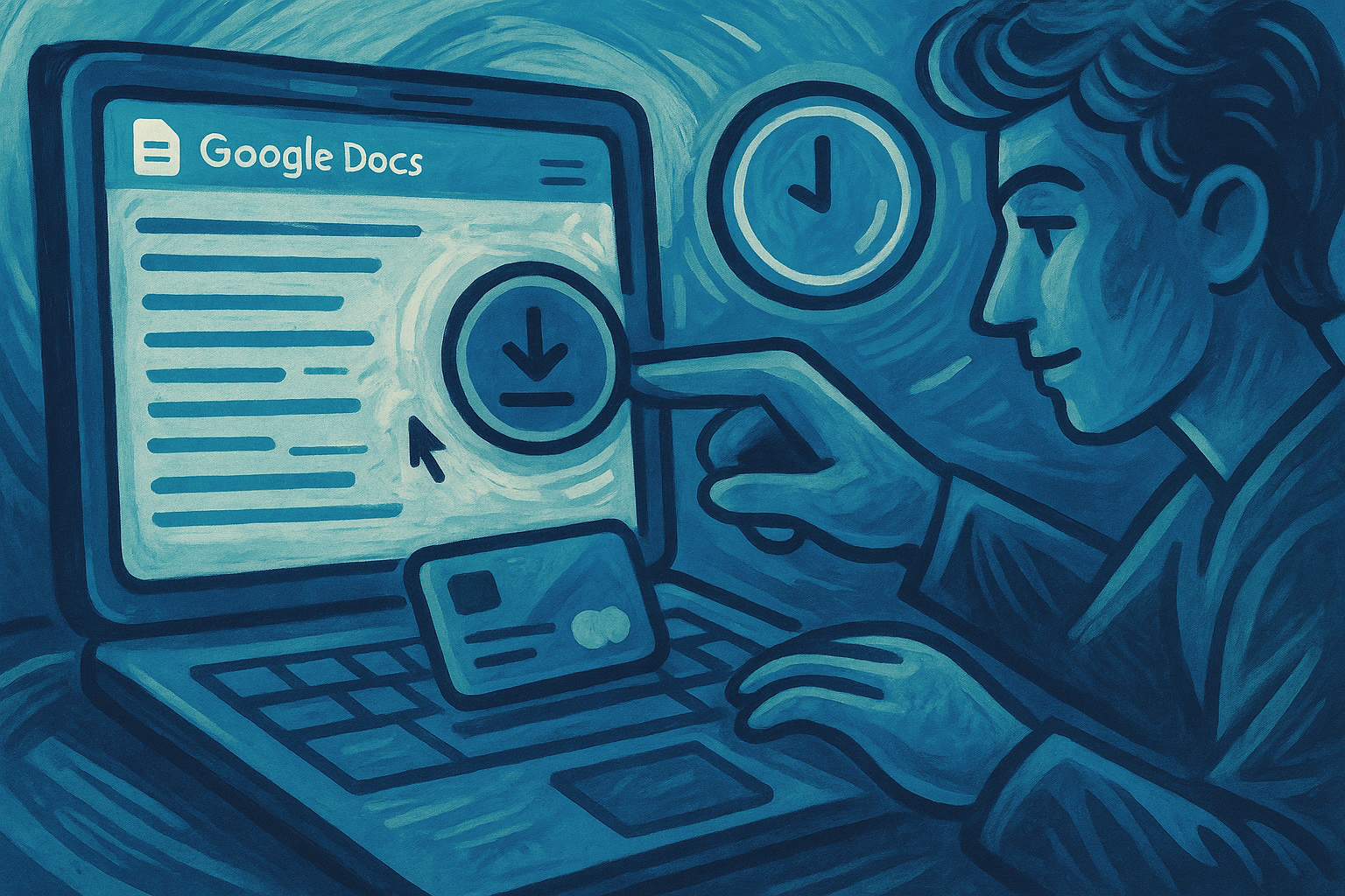 Figura 4. Persona usa Google Docs en su laptop