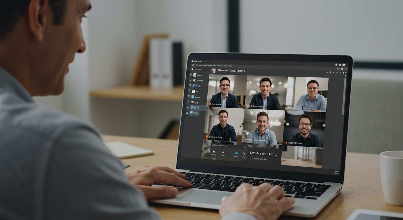 Figura 5 Equipo de ventas trabajando en Microsoft Teams con funciones colaborativas