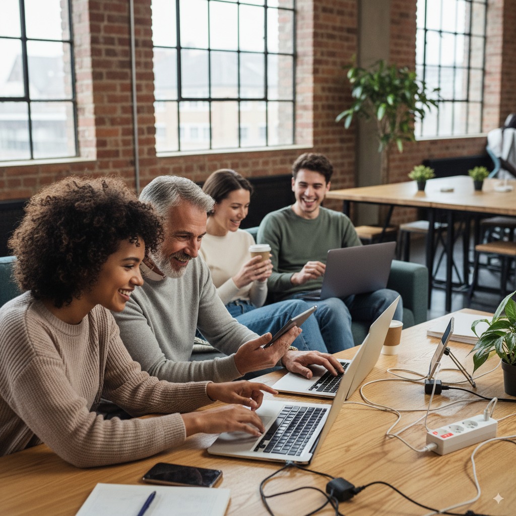 Figura 1 Uso de dispositivos en un coworking