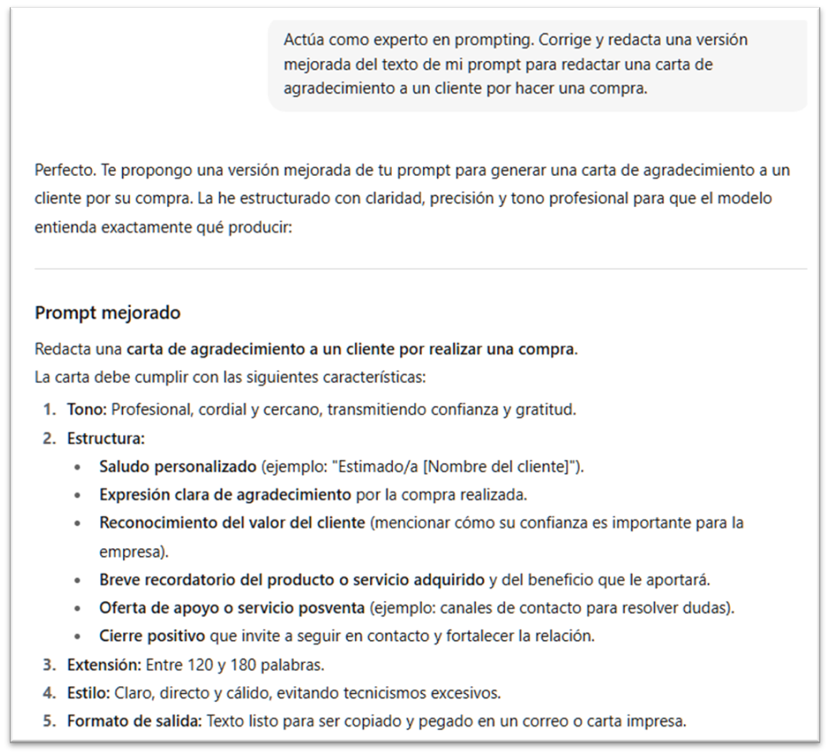 Figura 1 Representación de escritura de un prompt