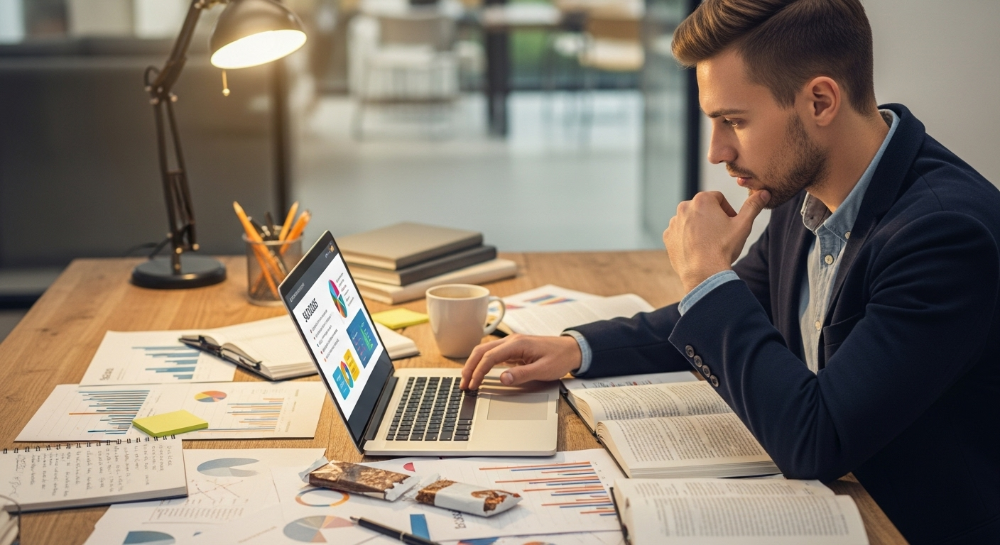 Figura 1 Trabajo en laptop con información de ventas