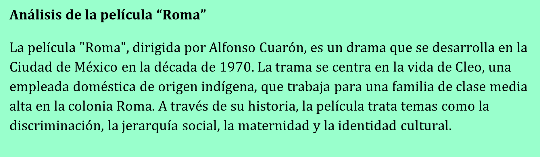 Figura 4 Ejemplo de una reseña de película