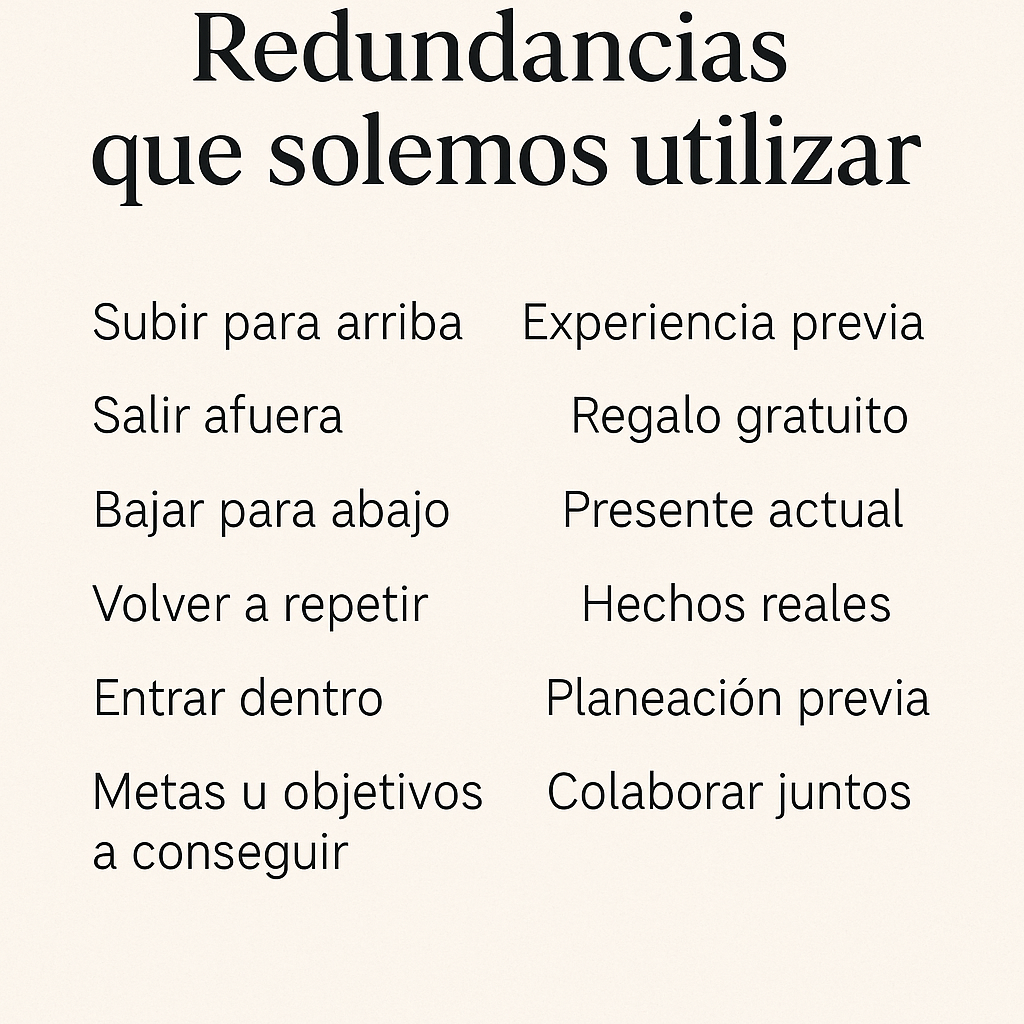 Redundancias que solemos utilizar