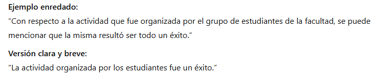 Oración enredada vs. oración clara