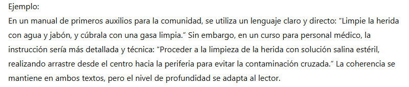 Ejemplo de Ajuste del nivel de profundidad y del lenguaje