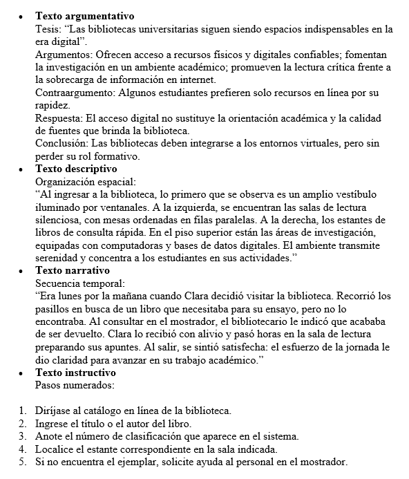 Ejemplos comparativos