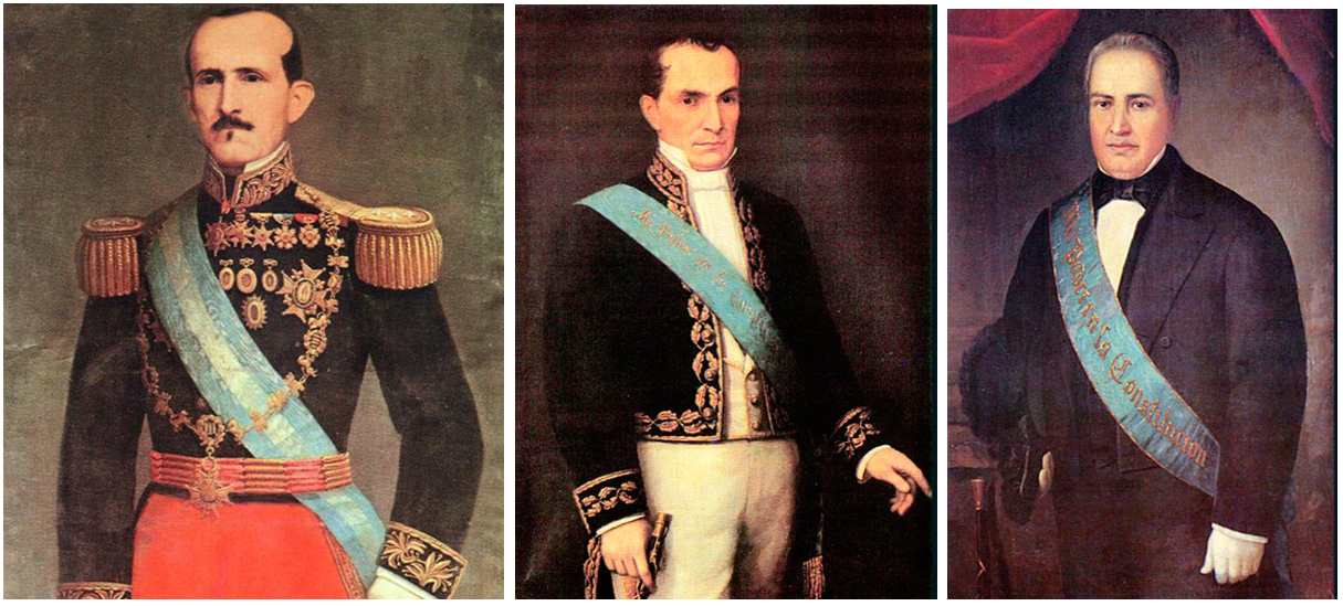 Los tres primeros presidentes de la República del Ecuador