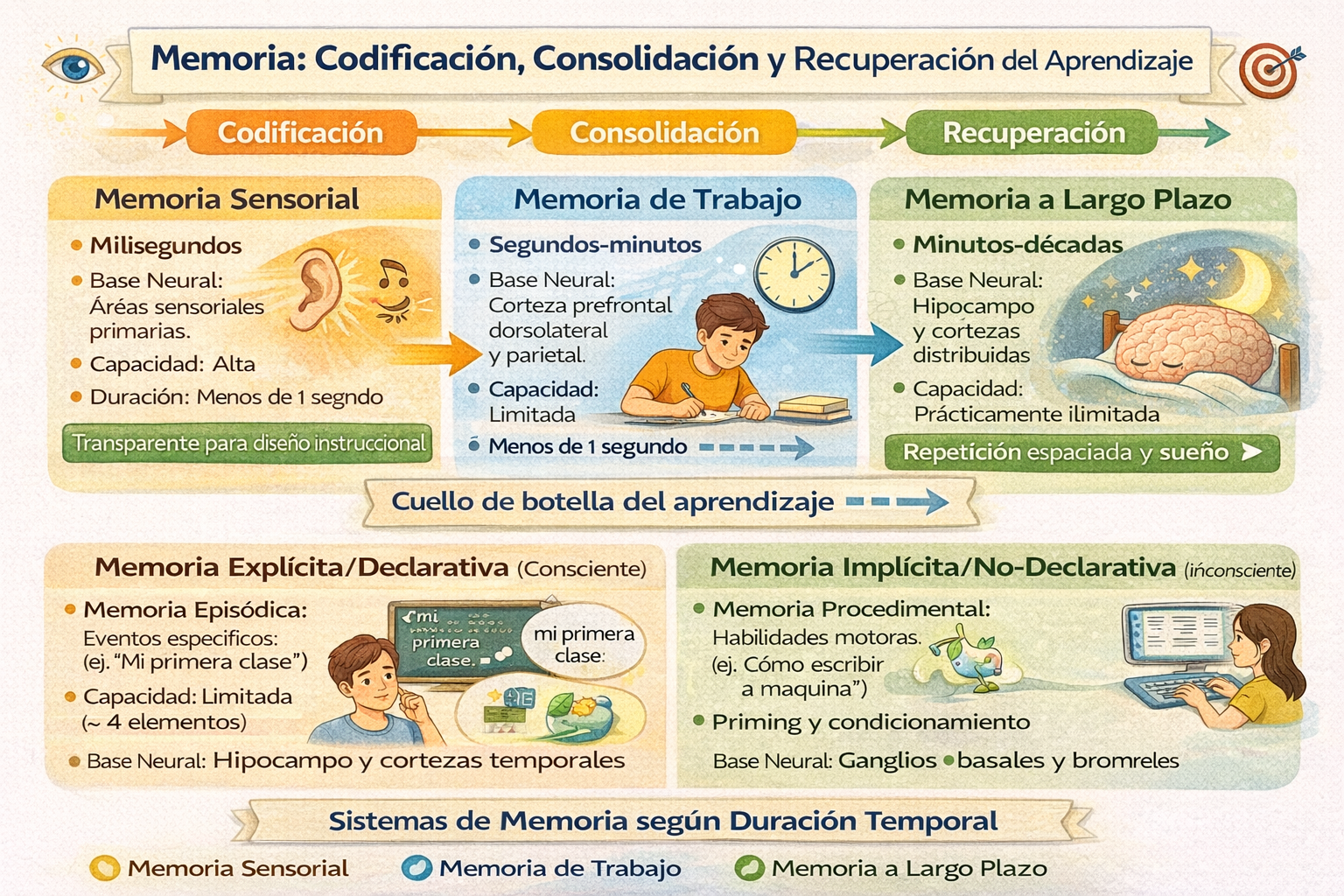 Infografía sobre los tipos de memoria