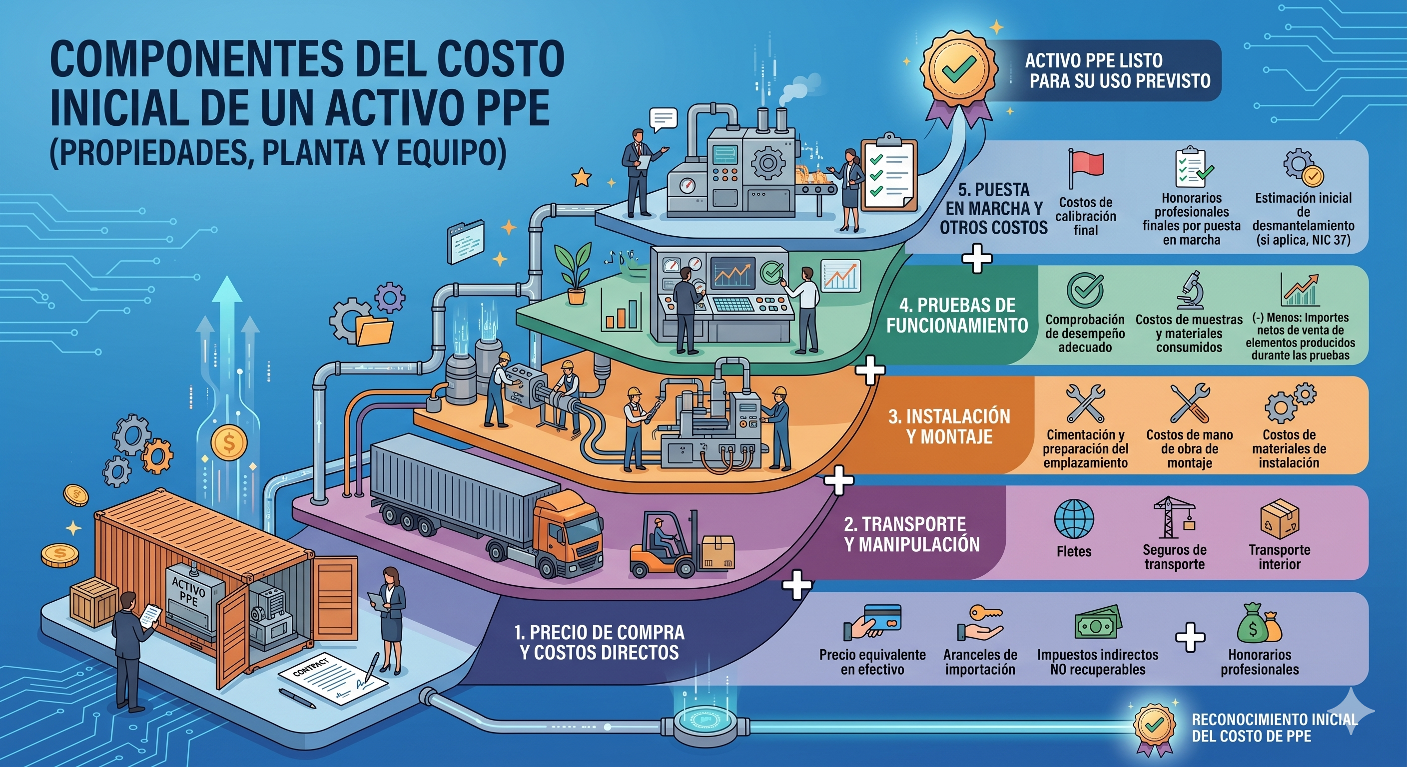 Componentes del costo inicial de un activo PPE