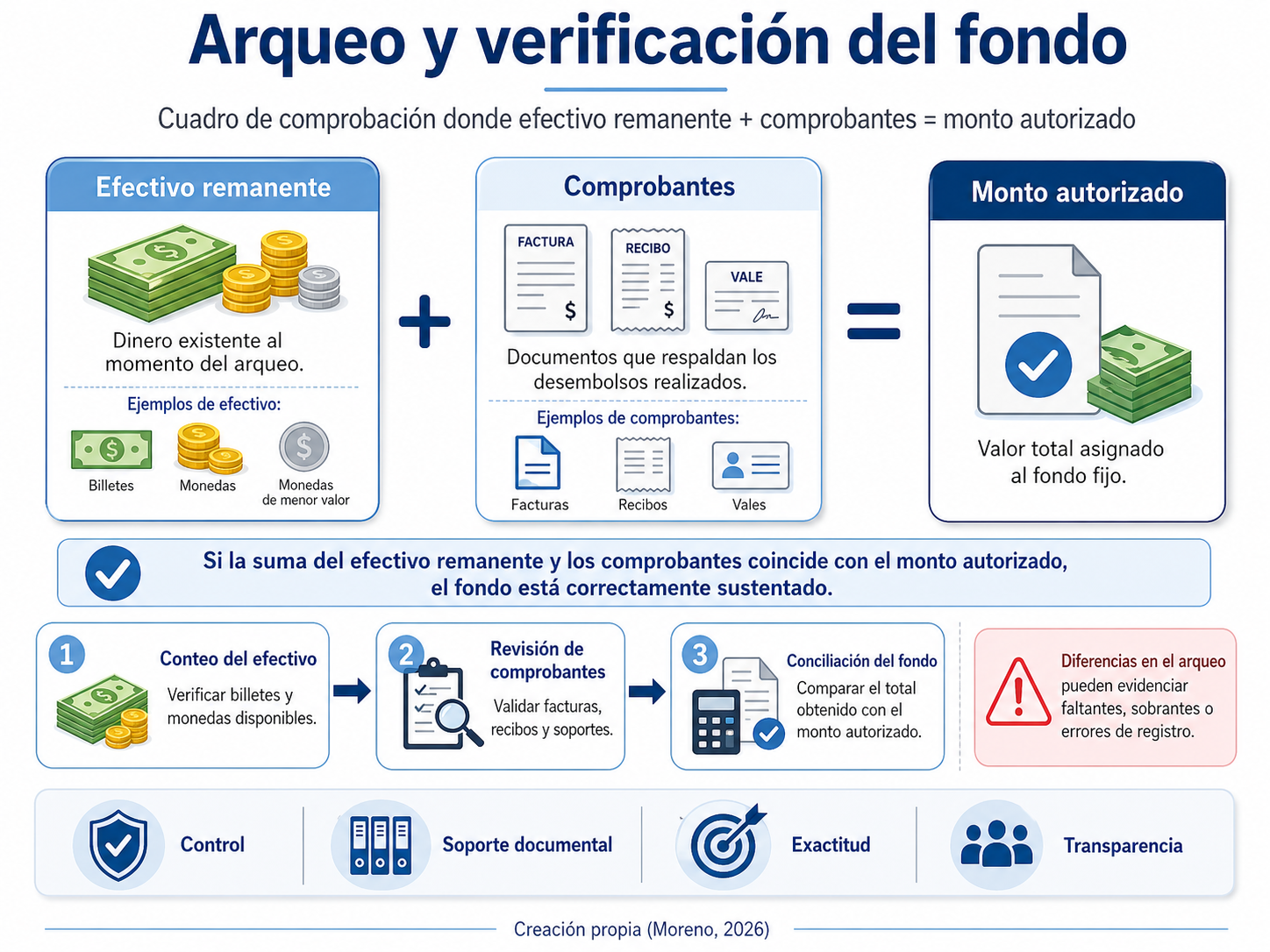 Arqueo y verificación del fondo