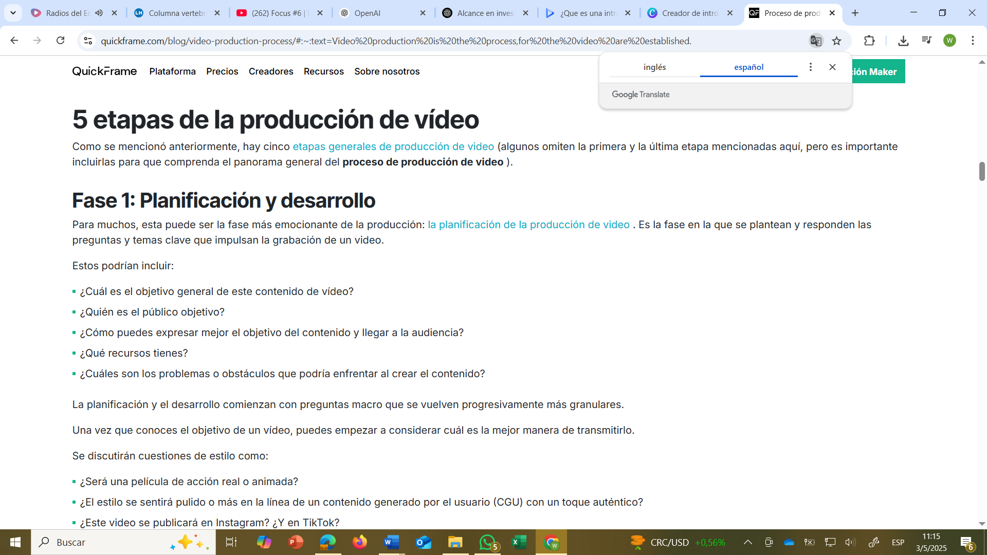 Figura 2 Aspectos a considerar en la elaboración del desarrollo