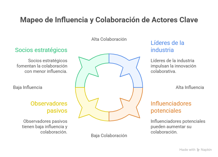 Figura 4 Mapeo de influencia y colaboración de actores clave