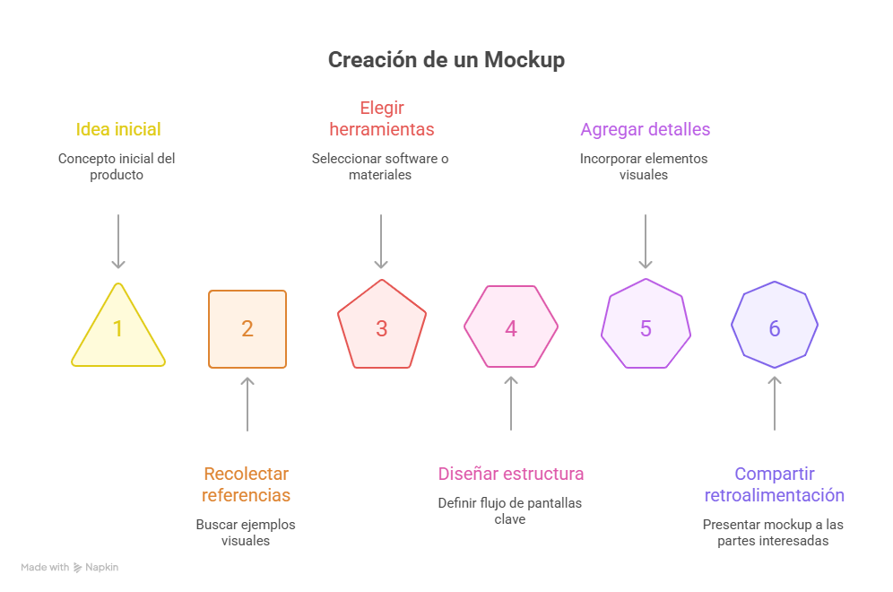 Figura 4 Pasos para la creación de un mockup