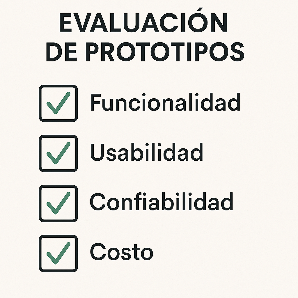 Figura 2 Ejemplo de checklist de evaluación de prototipos