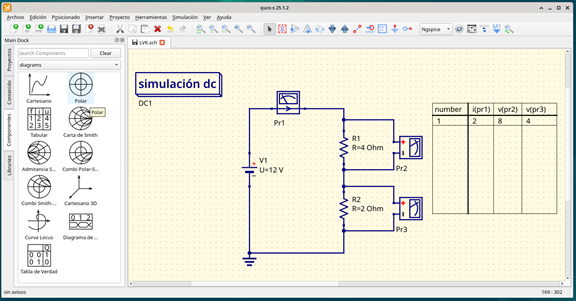 Figura 8 Corriente y voltaje del circuito 3.