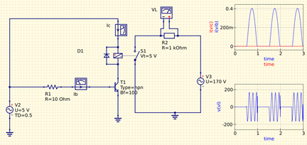 Un transistor como switch electrónico manejando un relé