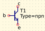 Esquemático del transistor NPN