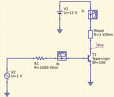Transistor NPN en configuración corte saturación