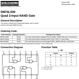DM74LS00 Quad 2-Input NAND Gate