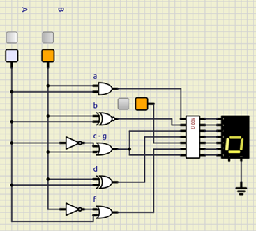 Implementación del circuito HoLA para la combinación 01