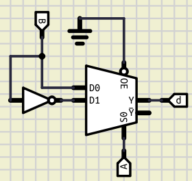 Mux 2 a 1 para la salida d 