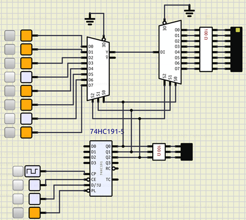Circuto MUX-DEMUX para multiplexación de datos en el tiempo
