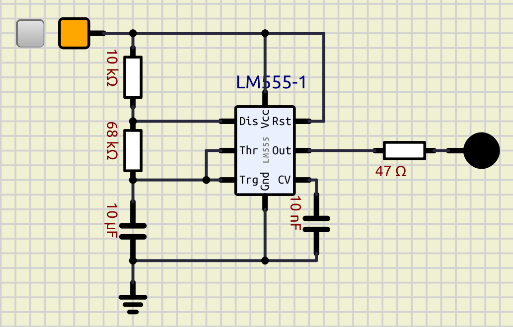 Circuito de reloj de 1 Hz elaborado con el circuito integrado 555 