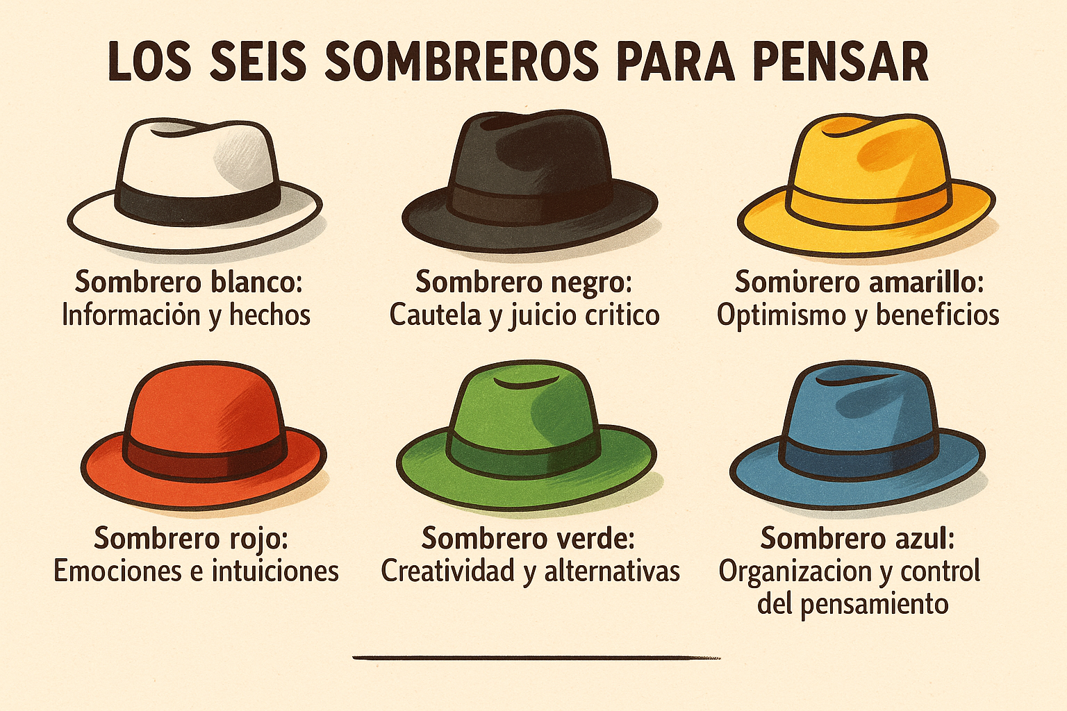 Figura 2 Los seis sombreros para pensar