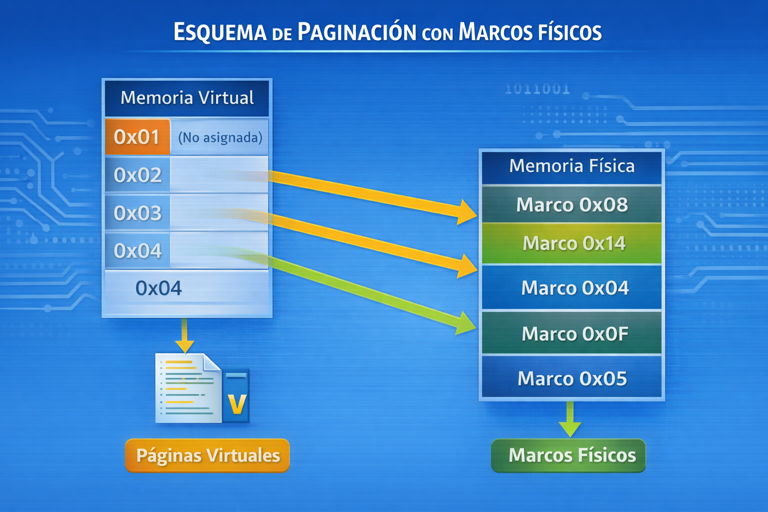 Paginación de memoria con marcos físicos