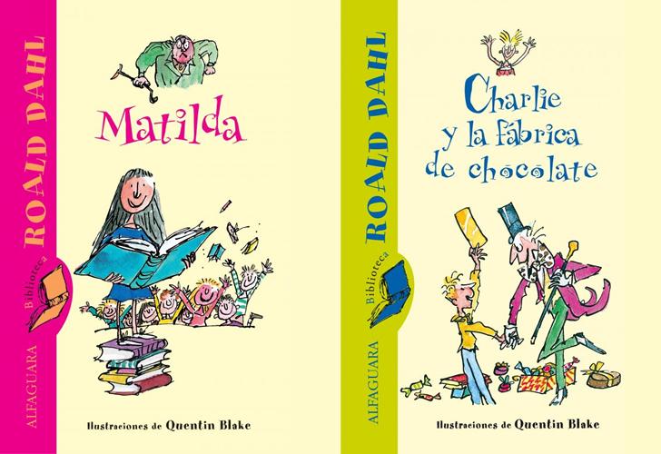 Portada de Matilda y Charlie y la fábrica de chocolate, dos obras de Ronald Dahl