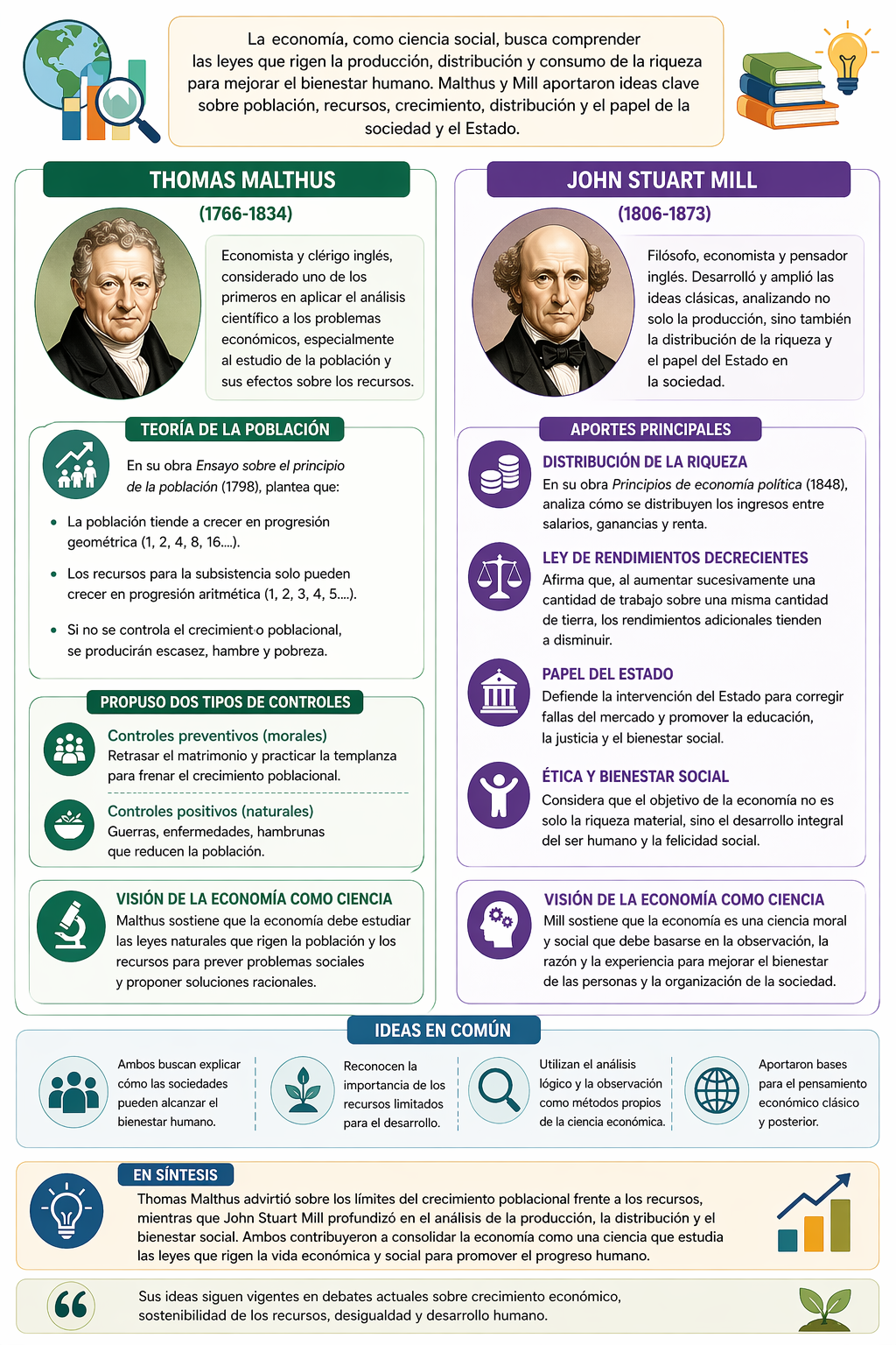 Resumen de los planteamientos de la economía como ciencia