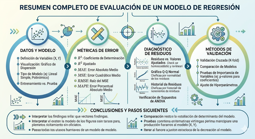 Resumen completo de evaluación de un modelo de regresión