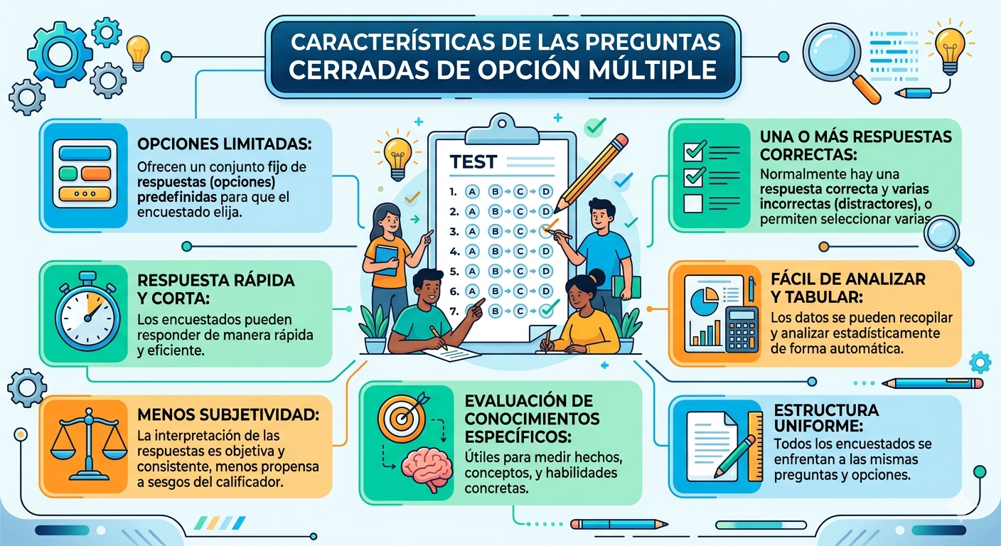 Características de las preguntas de opción múltiple