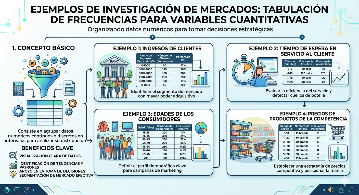 Distribución de frecuencias para variables cuantitativas